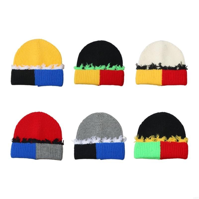 Beanie Cuffed Knit - Korean Version Color Matching Knit Cuffed
