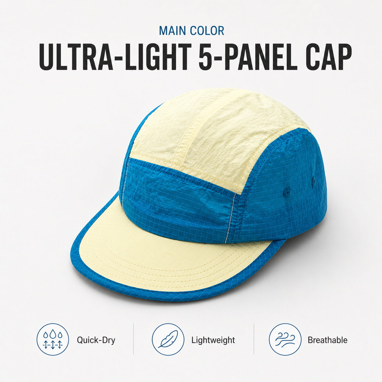 Corduroy Cap 5 Panel - Unisex 5 Panel Camp Cap Ripstop