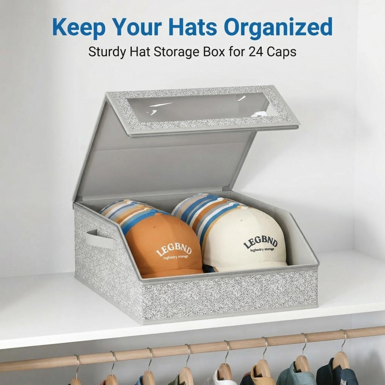 Baseball Cap Structured - Large Capacity Double Row Hat Storage