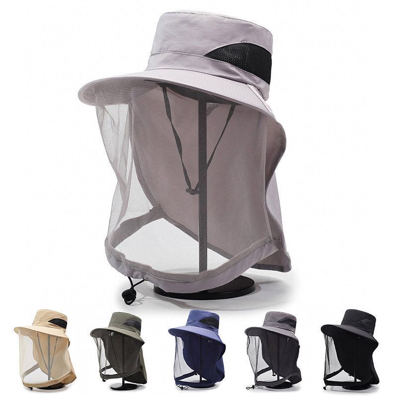 Sun Hat Wide Brim - Mesh Sun Hat with Neckband and