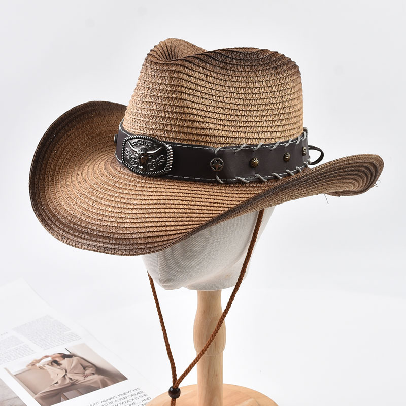 Cowboy Hat Straw - Summer Western Cowboy Straw Hat For