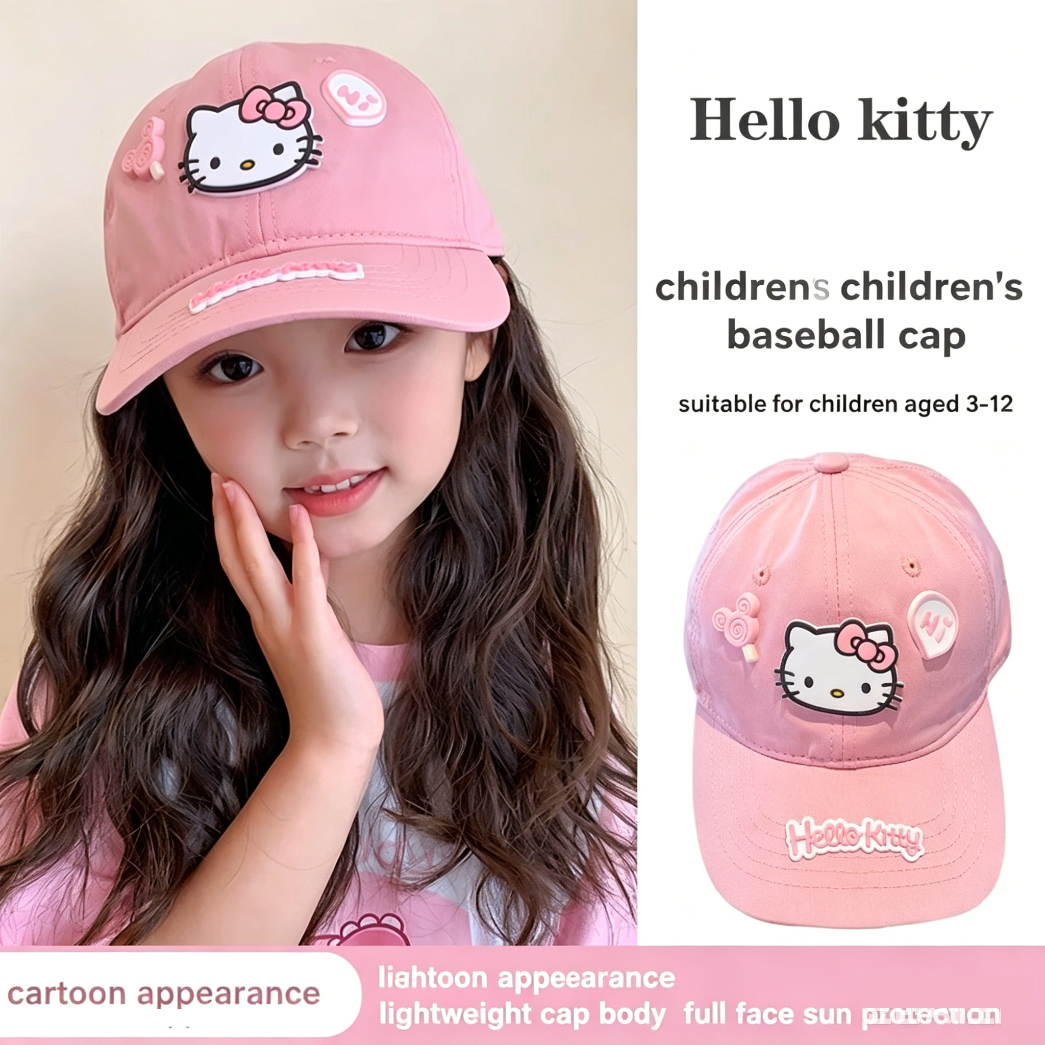 Sun Hat Wide Brim - Hello Kitty Baseball Cap for Teenagers,