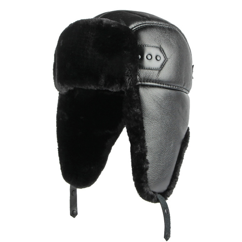 Winter Trapper Hat - HT4002 New PU Leather Russian Hat