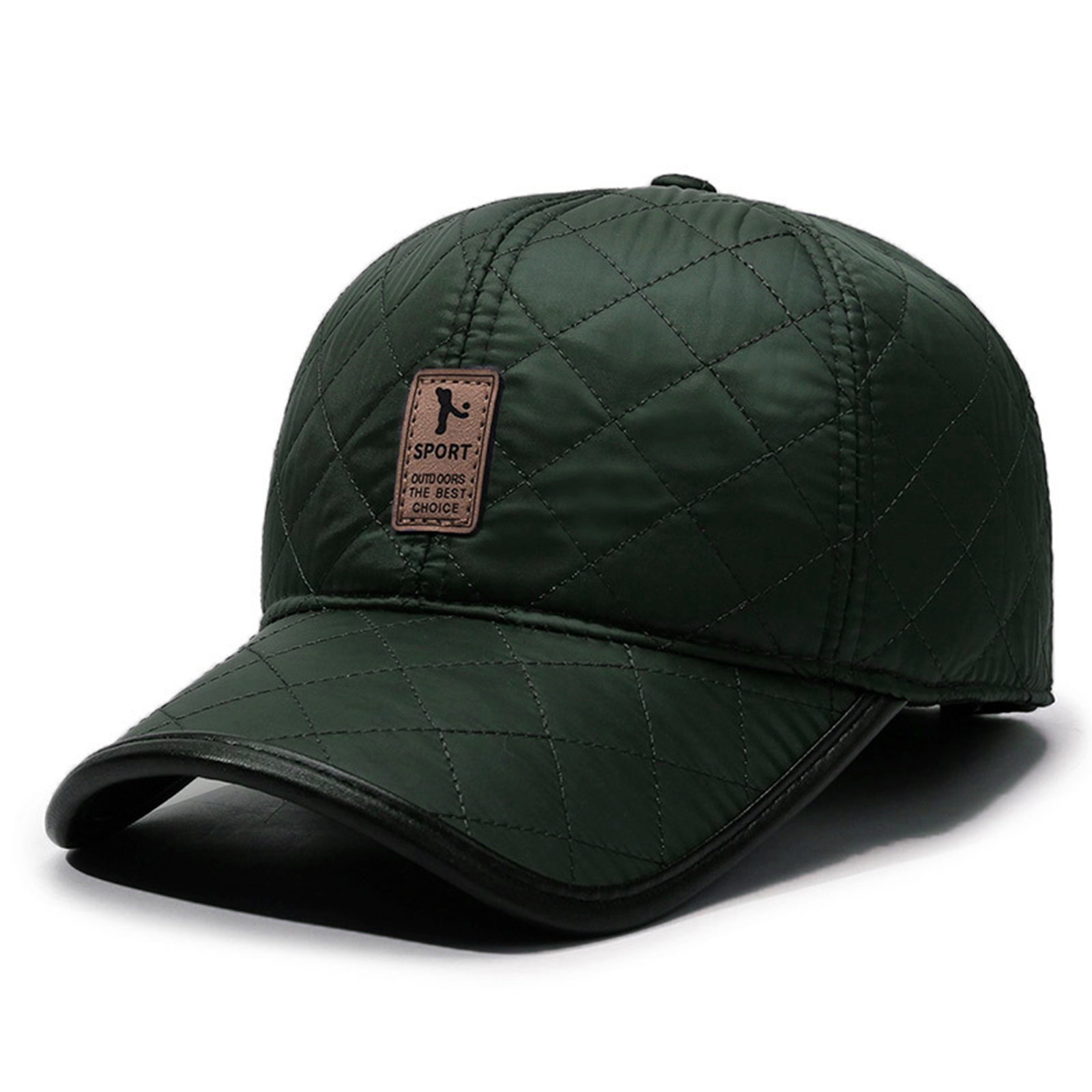 Winter Trapper Hat - Winter Men PU Baseball Cap Warm