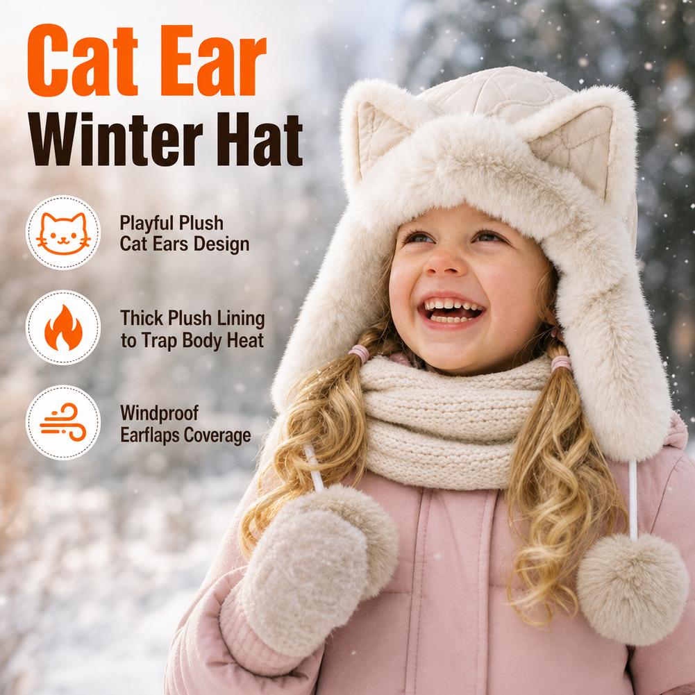 Winter Trapper Hat - Plush Fox Ear Winter Trapper Hat