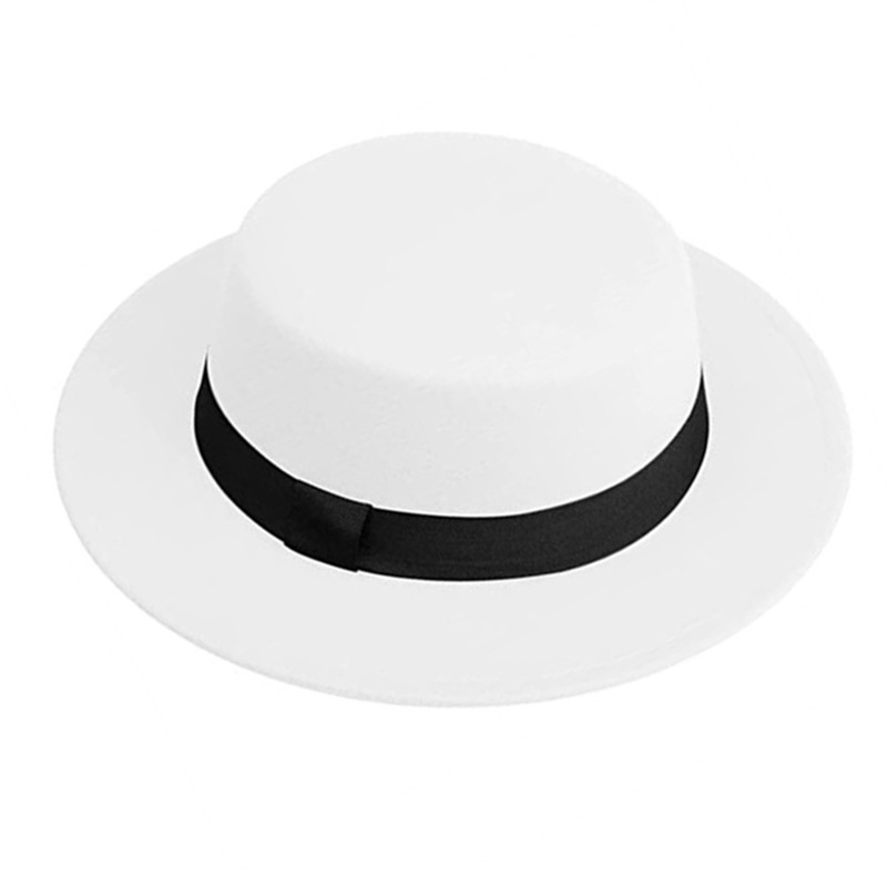 Fedora Hat Wool - Men Women White Fedora Hat Flat