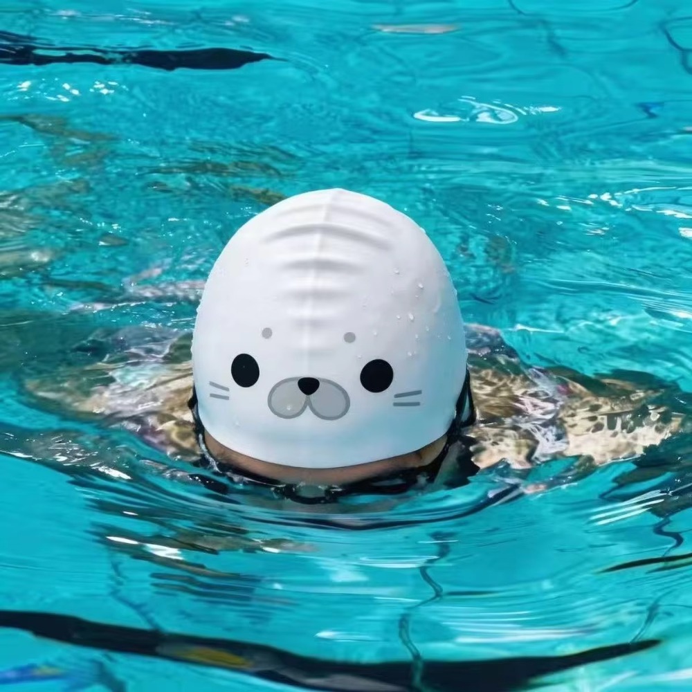 Swim Hat Silicone - Waterproof Seal Swim Cap Non-Slip Ear