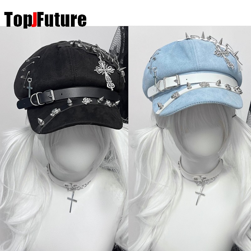 Dad Hat Cotton - Women's Harajuku Octagonal Cap Gothic Punk