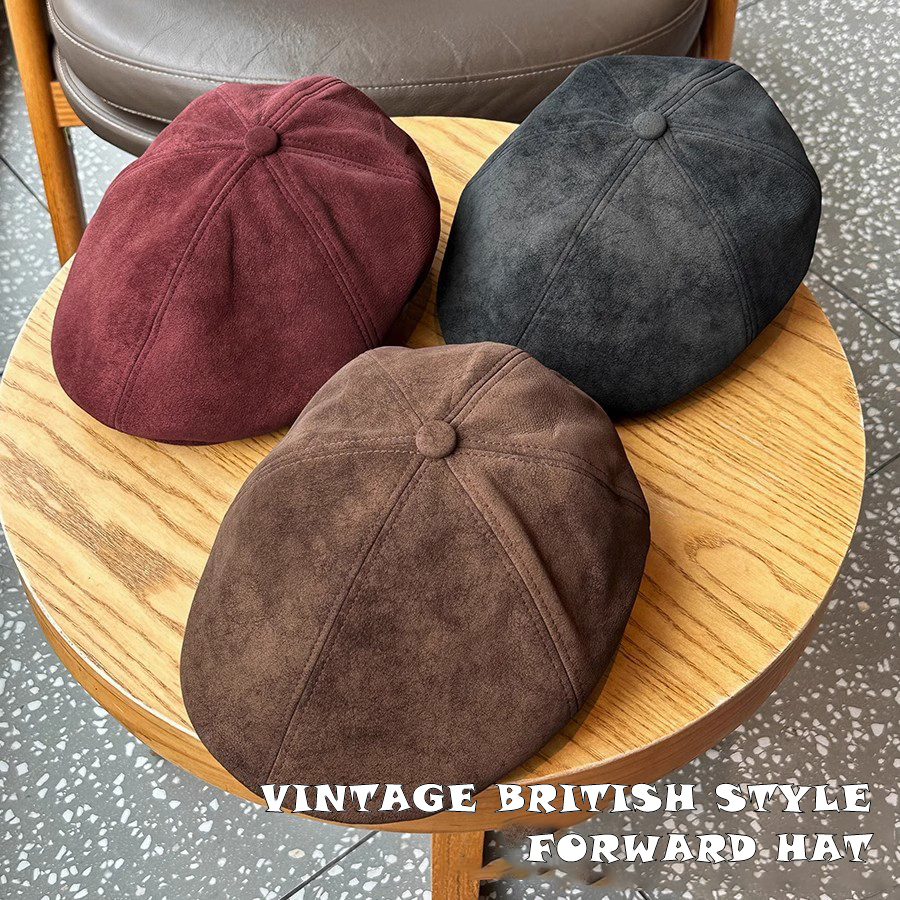 Newsboy Cap Ivy - Vintage Suede Newsboy Cap Men Women