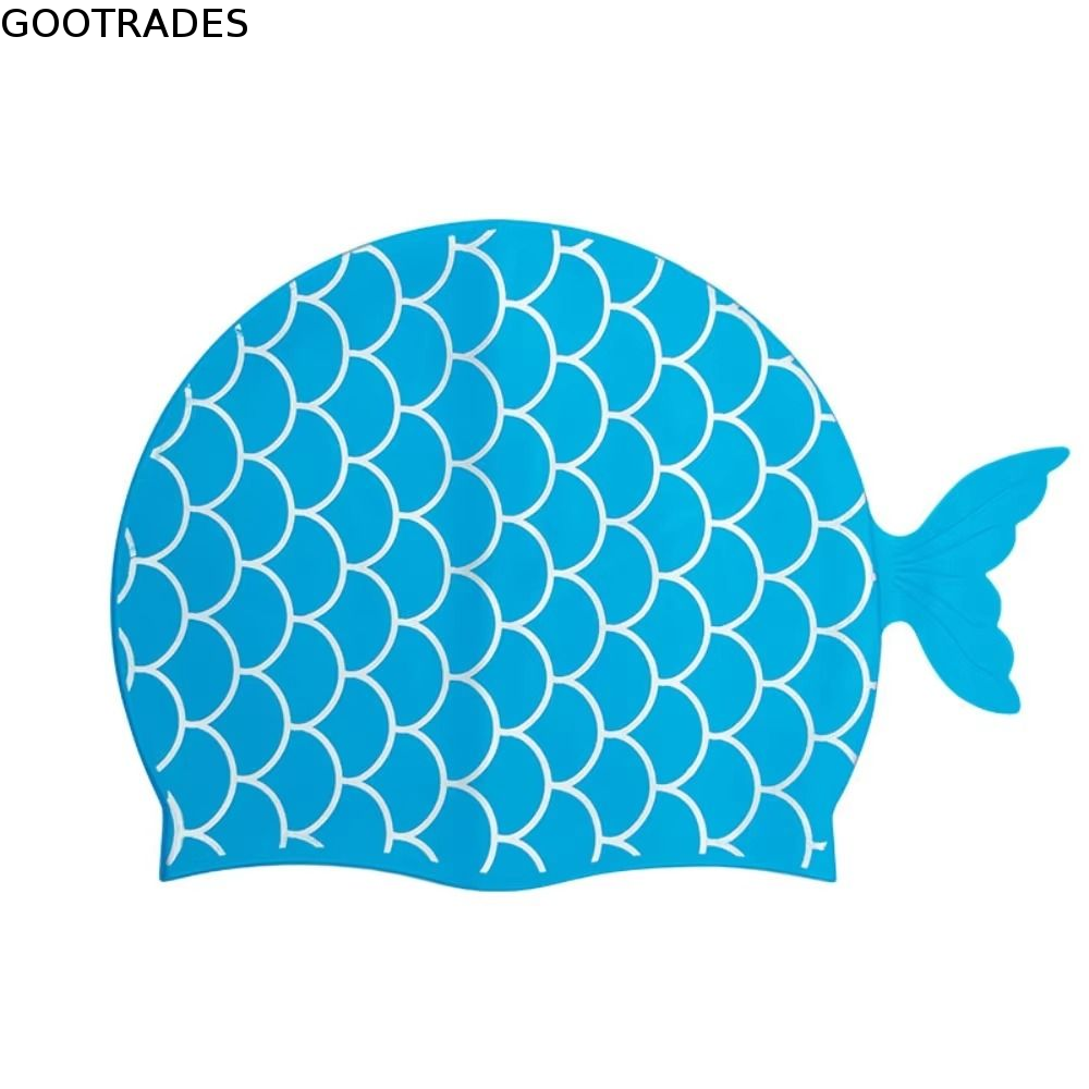 Swim Hat Silicone - Cute Fish Children Swim Cap Cartoon