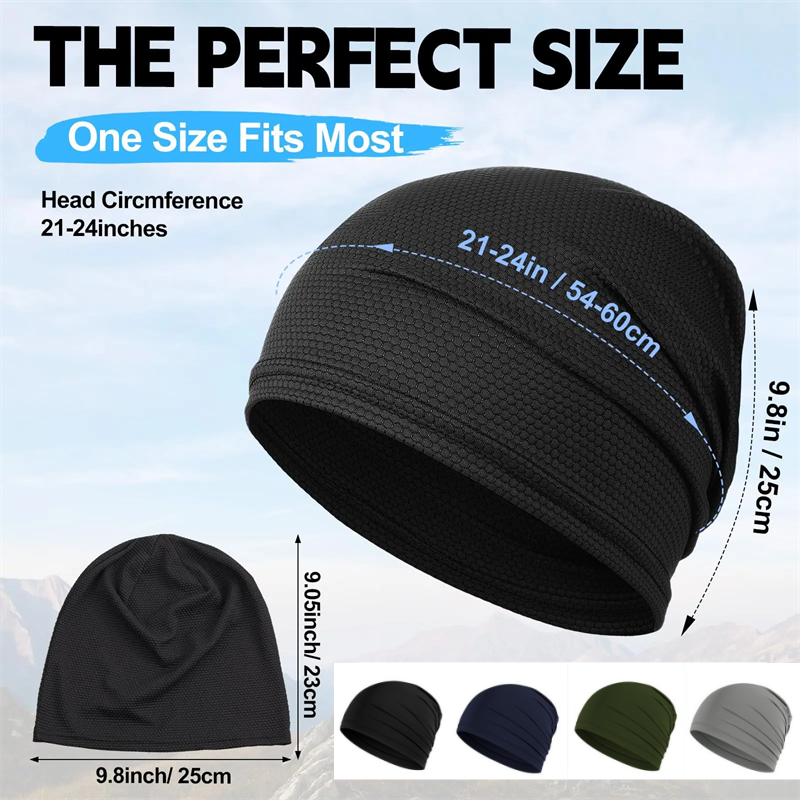 Skull Cap Helmet Liner - Men Women Quick Dry Breathable Stretch
