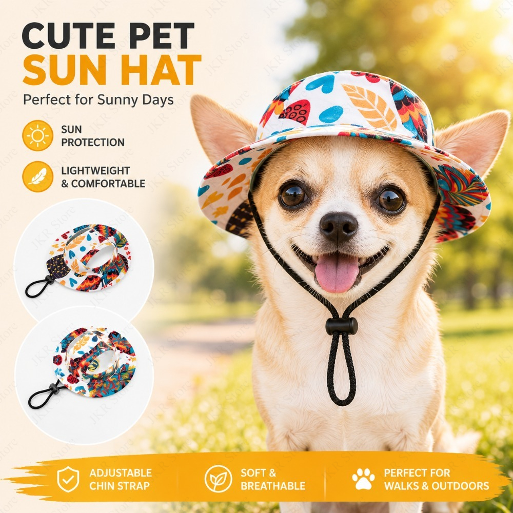 Running Cap Lightweight - Printed Pet Dog Hat Adjustable Cap