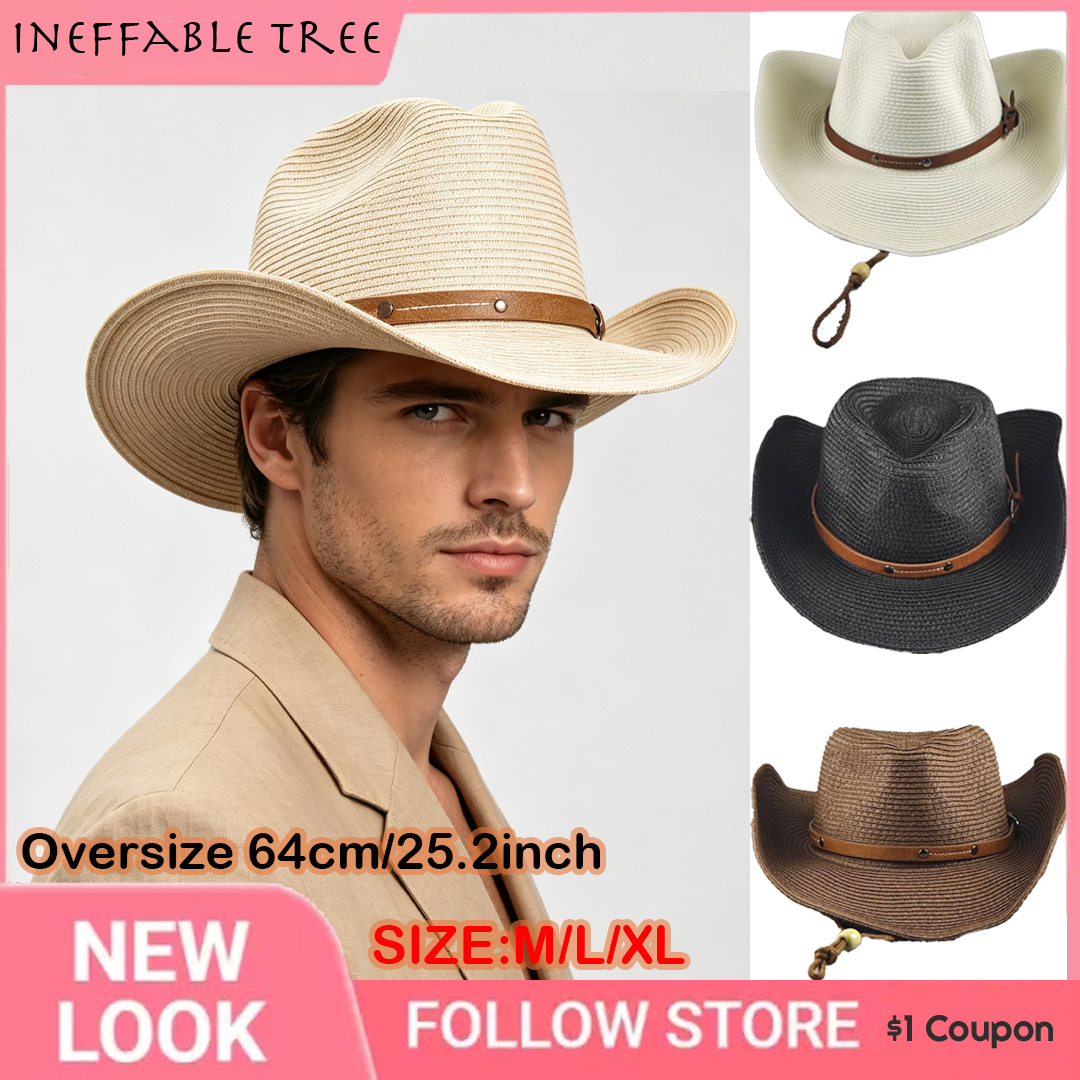 Cowboy Hat Straw - Oversize 64cm Cowboy Sunshade Hat for