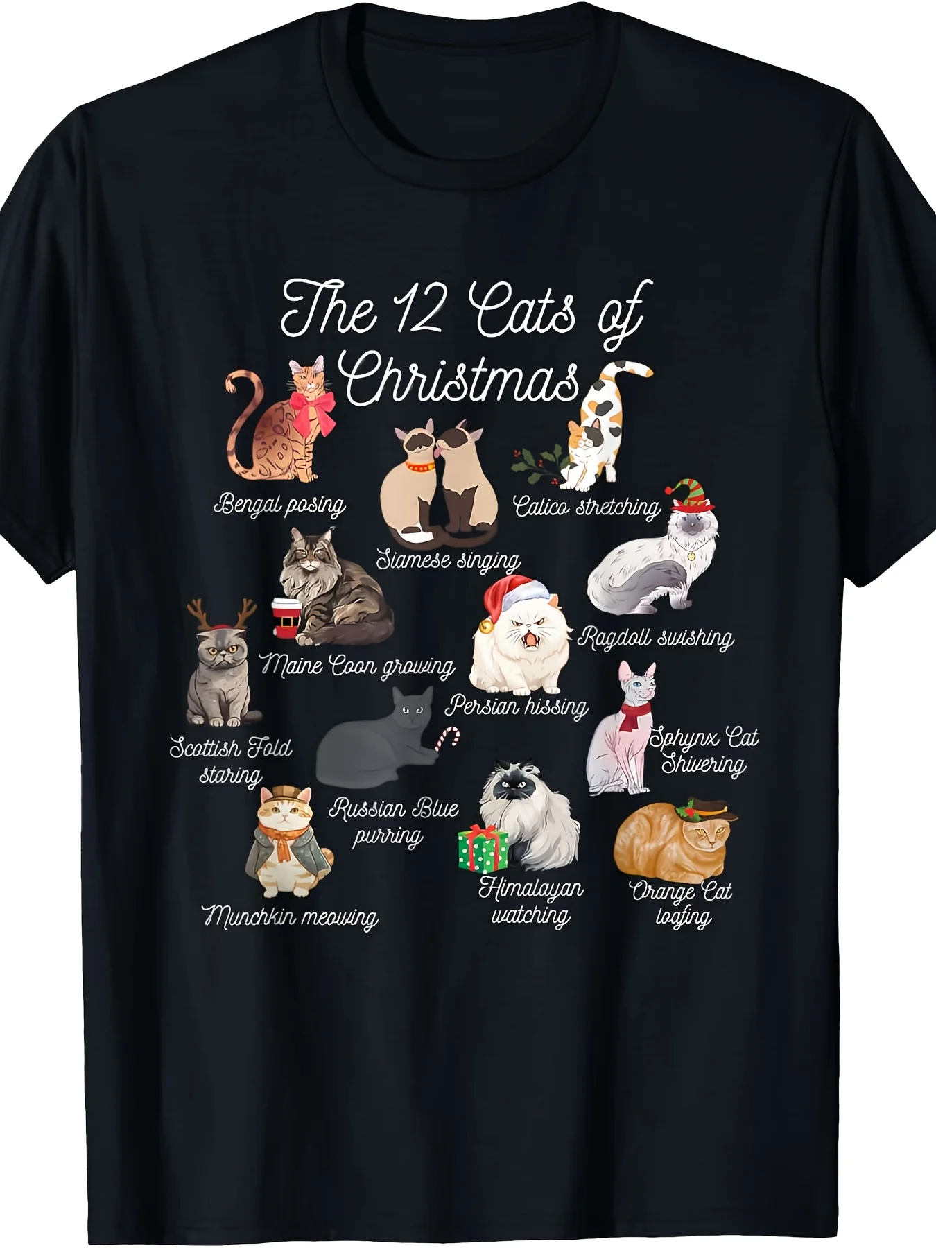 Dad Hat Cotton - The 12 Cats of Christmas T-Shirt