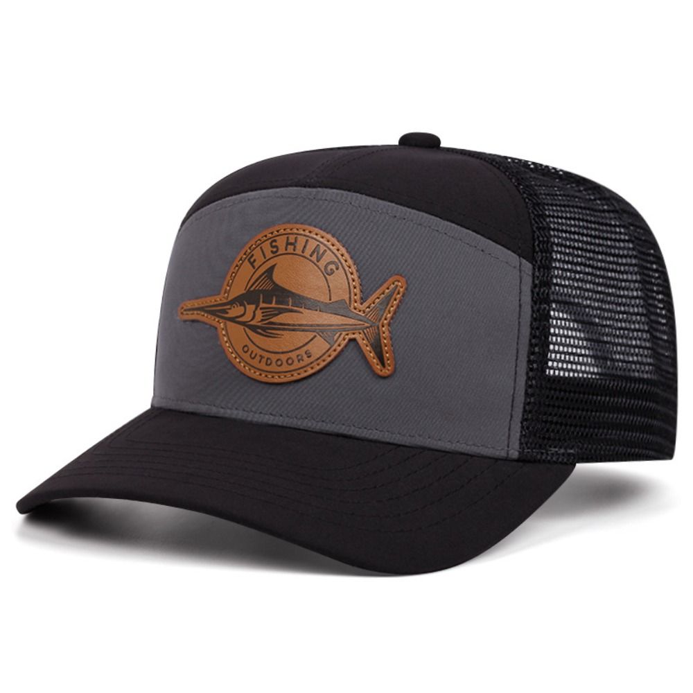 Trucker Cap Mesh - Summer Shark Pattern Fishing Cap Adjustable