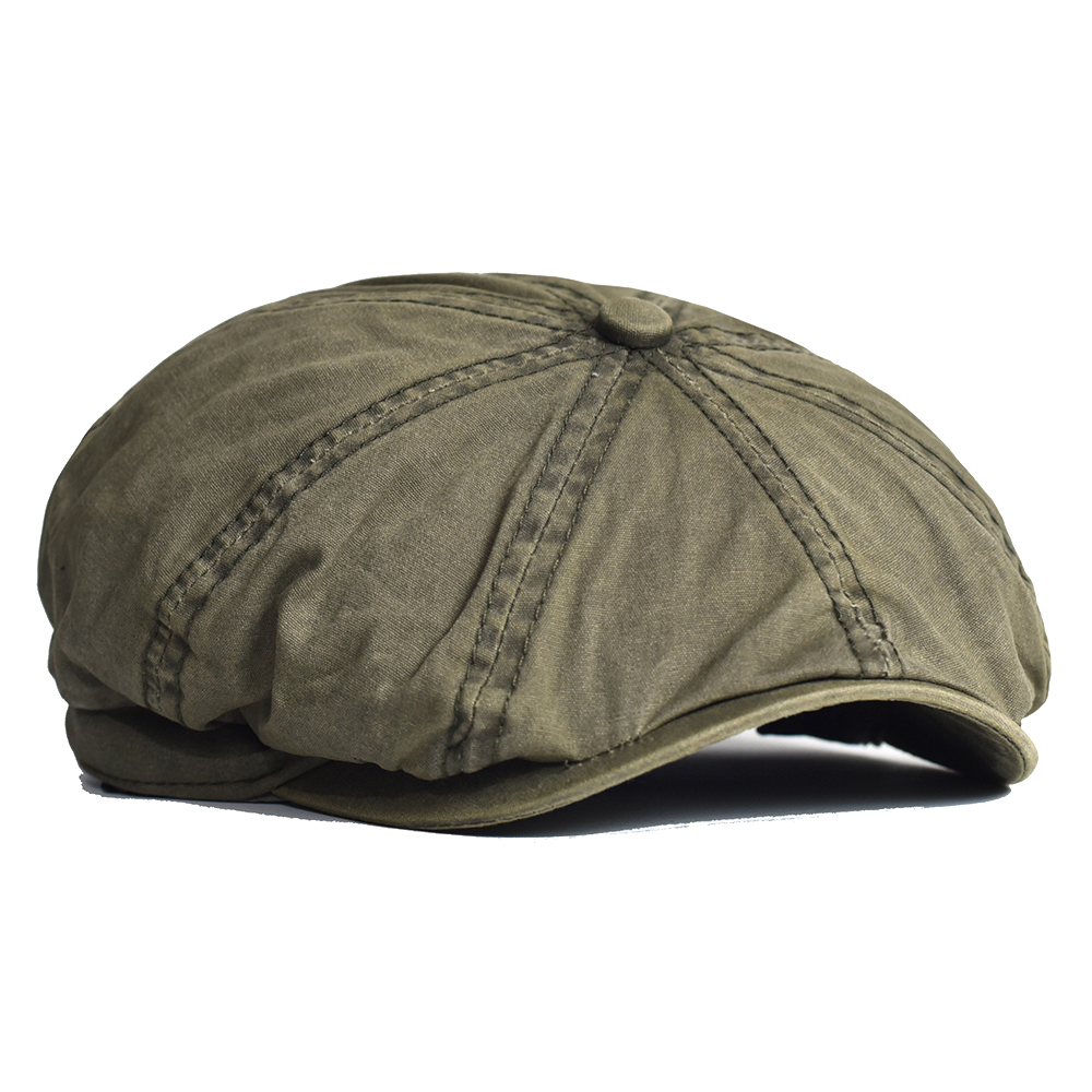 Newsboy Cap Ivy - Washed Cotton Newsboy Cap Peaky Octagonal