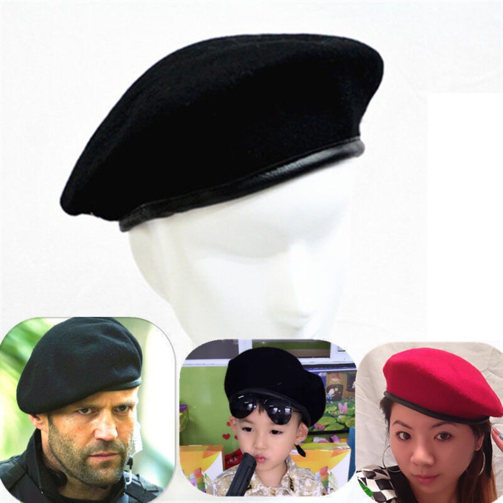 Beret French Wool - New Unisex Uniform Cap Men Women