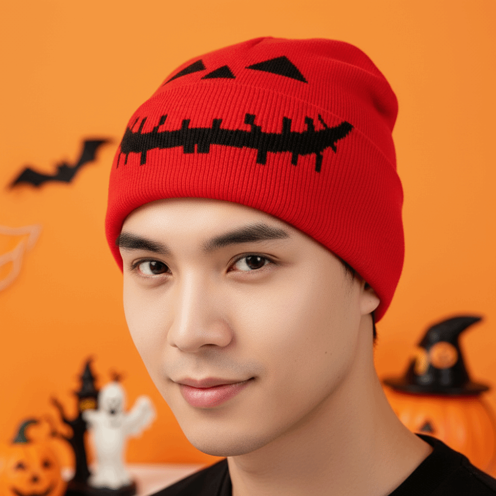 Knitted Fabric Pumpkin Beanie  - Beanie Cuffed Knit review and price