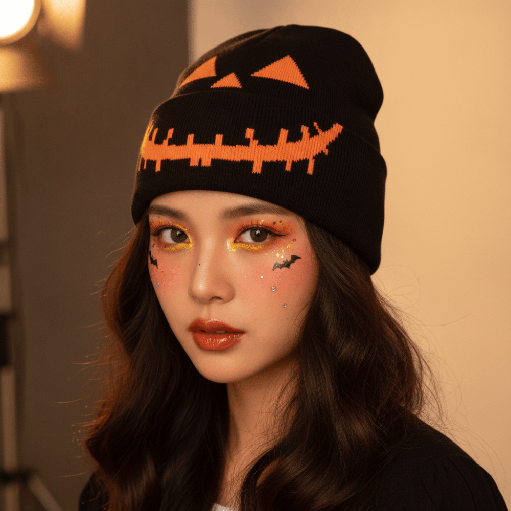 Knitted Fabric Pumpkin Beanie  - Beanie Cuffed Knit review and price