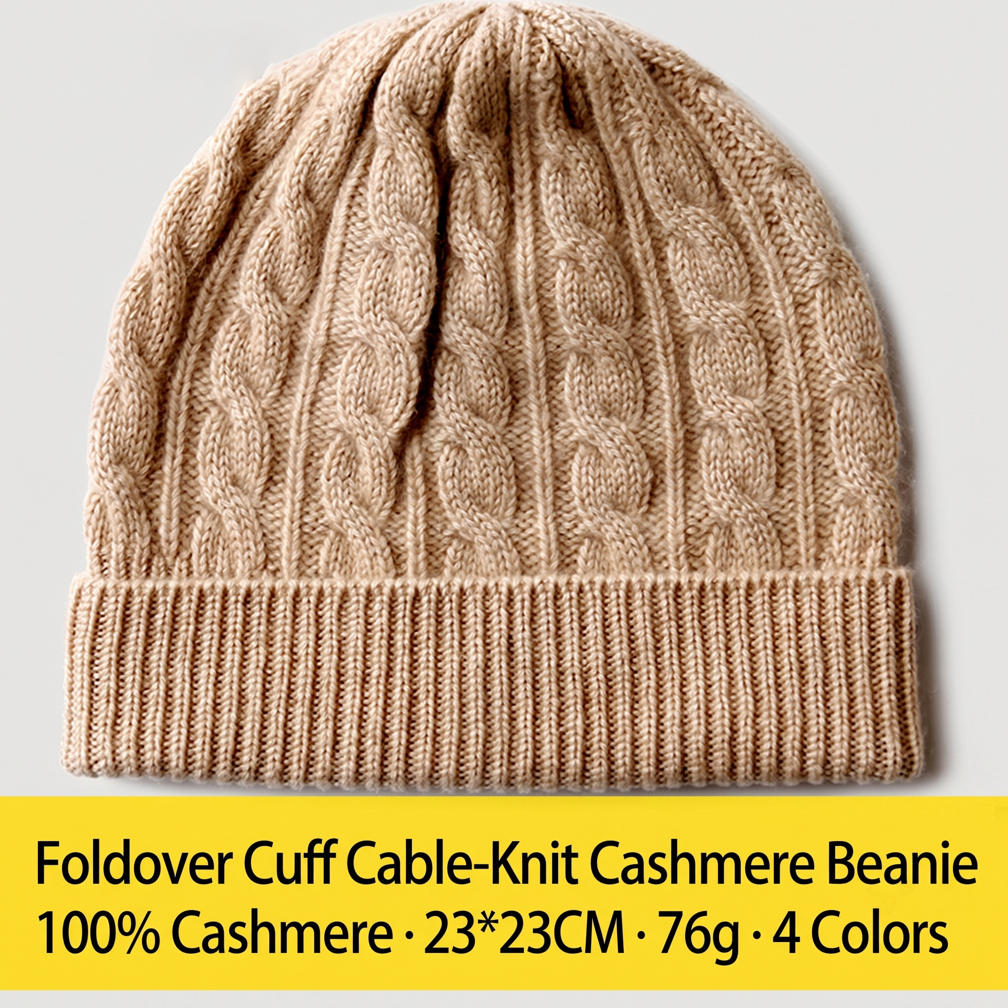 100% Pure Cashmere Knit Beanie - Beanie Cuffed Knit review and price
