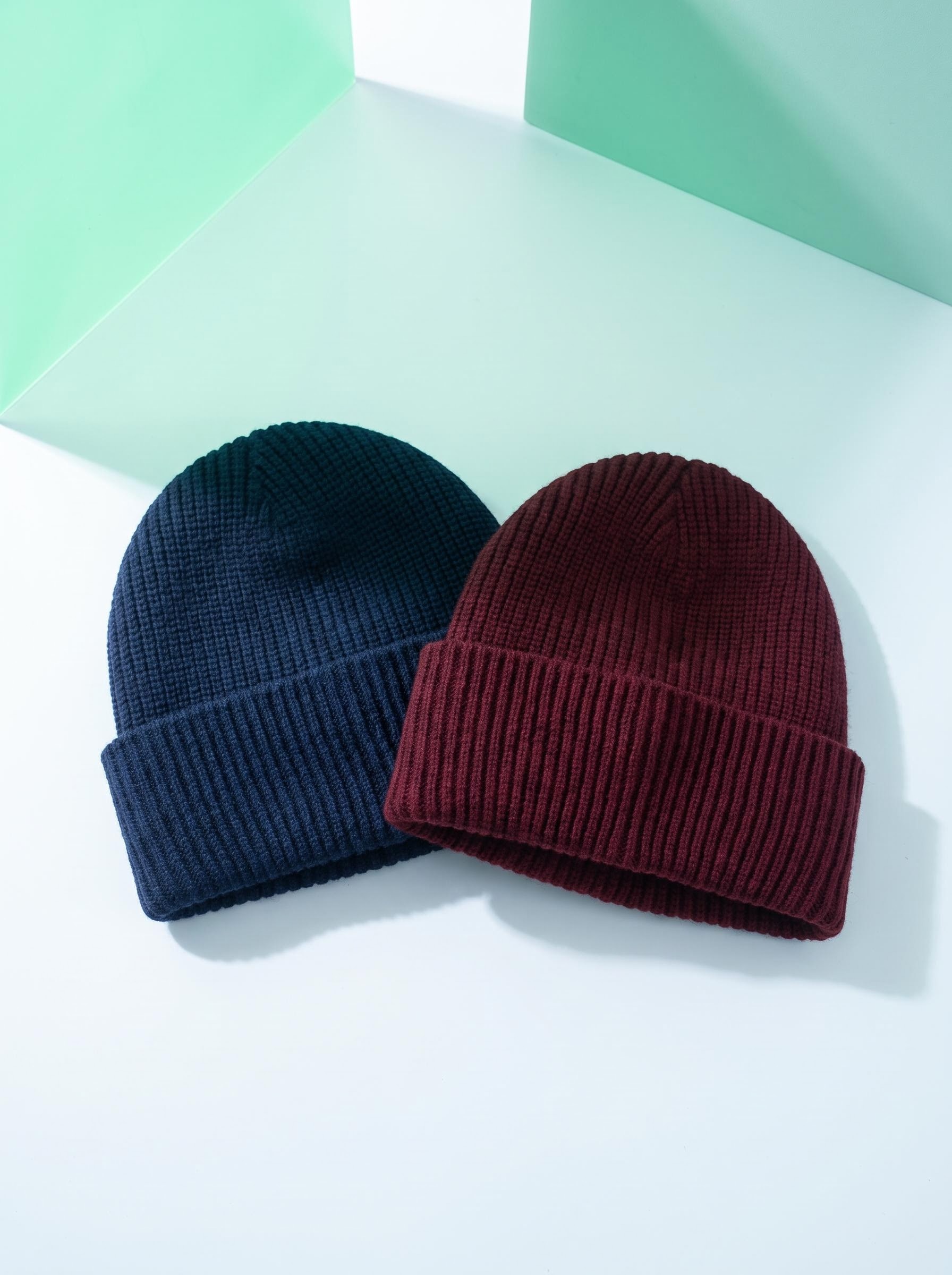 Navy Blue Ribbed Knit Thermal  - Beanie Cuffed Knit review and price