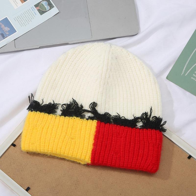 Korean Version Color Matching  - Beanie Cuffed Knit review and price