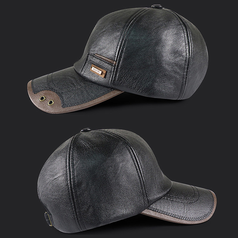 Retro PU Leather Baseball Cap  - Baseball Cap Structured review and price