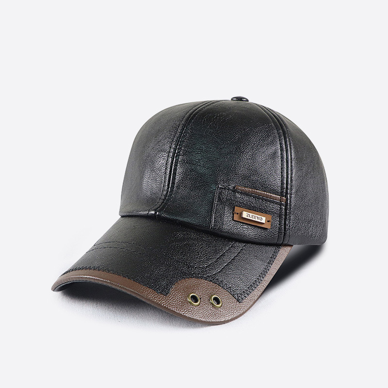 Retro PU Leather Baseball Cap  - Baseball Cap Structured review and price
