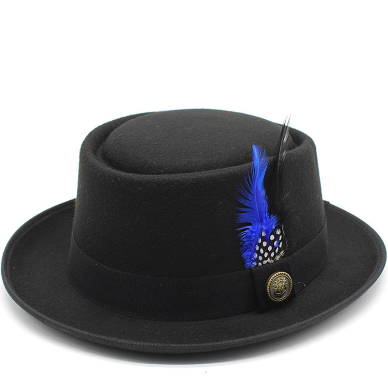 Vintage Pork Pie Hat Men Wide  - Fedora Hat Wool review and price