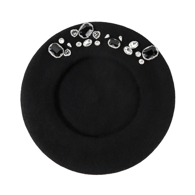 Stunning Rhinestone Wool Beret - Beret French Wool review and price