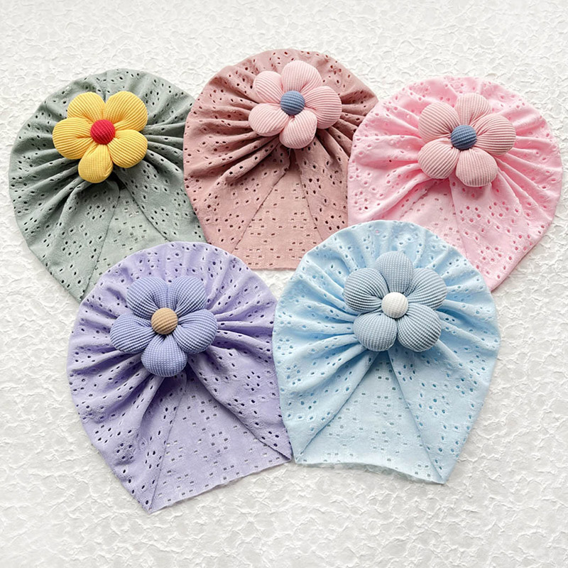 3D Flower Baby Turban Cap Summ - Dad Hat Cotton review and price