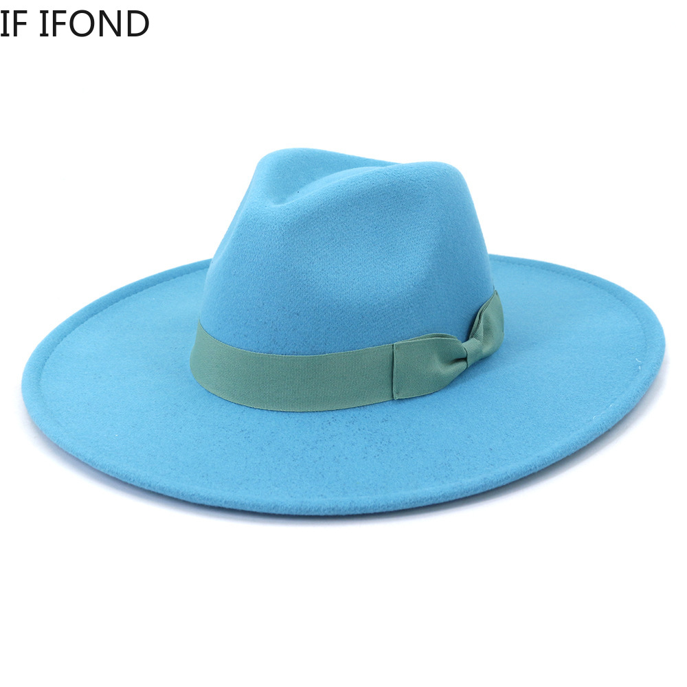 Big Wide Brim Women Hats 2021  - Fedora Hat Wool review and price