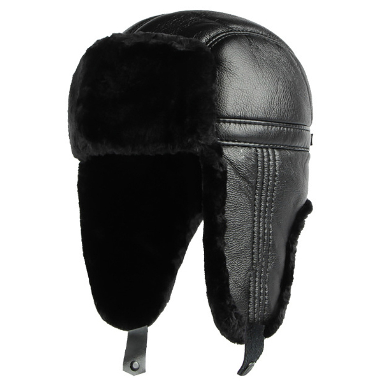 HT4002 New PU Leather Russian  - Winter Trapper Hat review and price