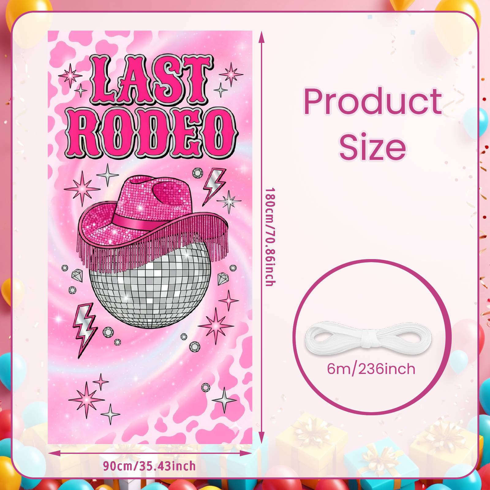 Pink Last Rodeo Backdrop Disco - Cowboy Hat Straw review and price