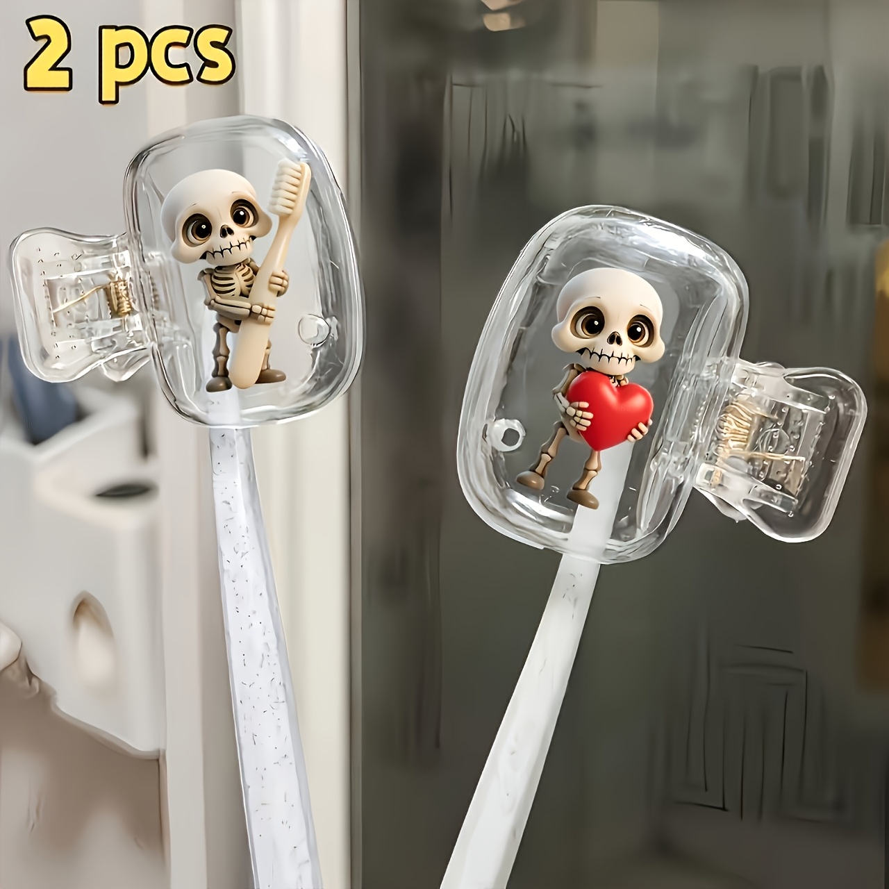 2pcs Skull Portable Toothbrush - Skull Cap Helmet Liner review and price