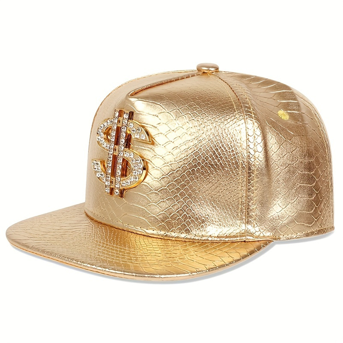 Leather Metallic Dollar Sign B - Snapback Hat Flat review and price