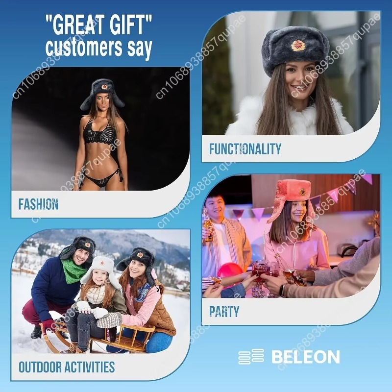 BELEON Ushanka Russian Fur Hat - Winter Trapper Hat review and price