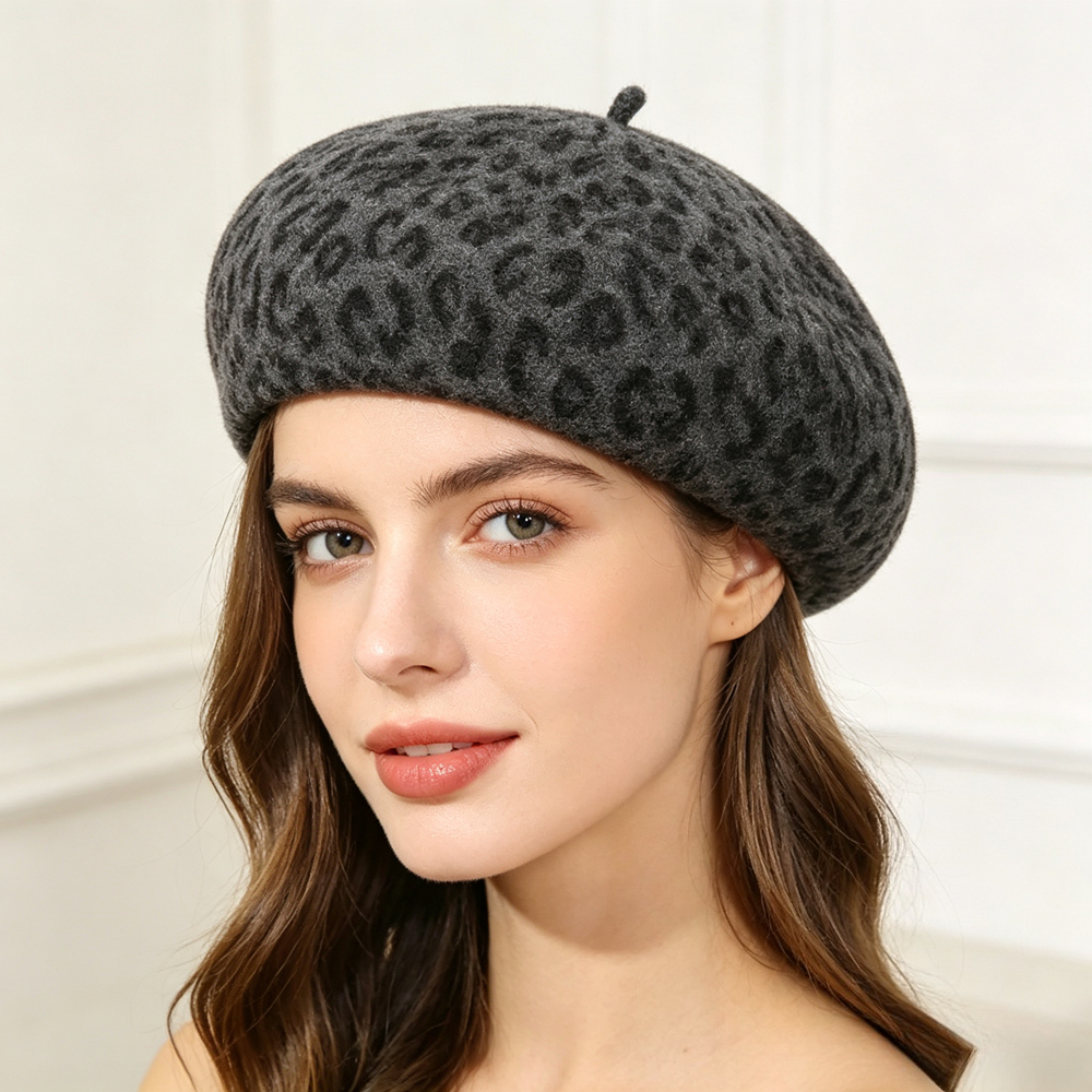 New Leopard Print Autumn Winte - Beret French Wool review and price