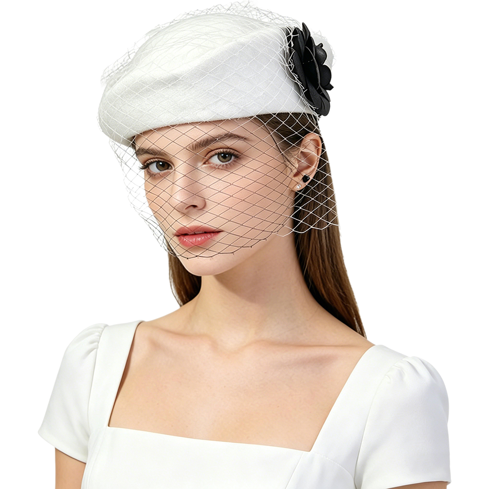 Vintage Artificial Flower Brid - Beret French Wool review and price