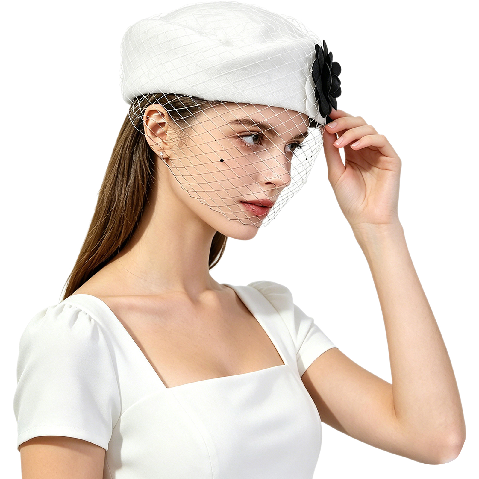 Vintage Artificial Flower Brid - Beret French Wool review and price