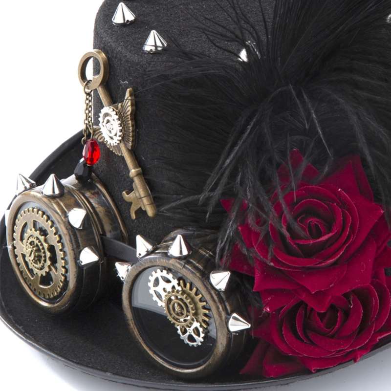 Y166 Vintage Steampunk Hat Top - Fedora Hat Wool review and price