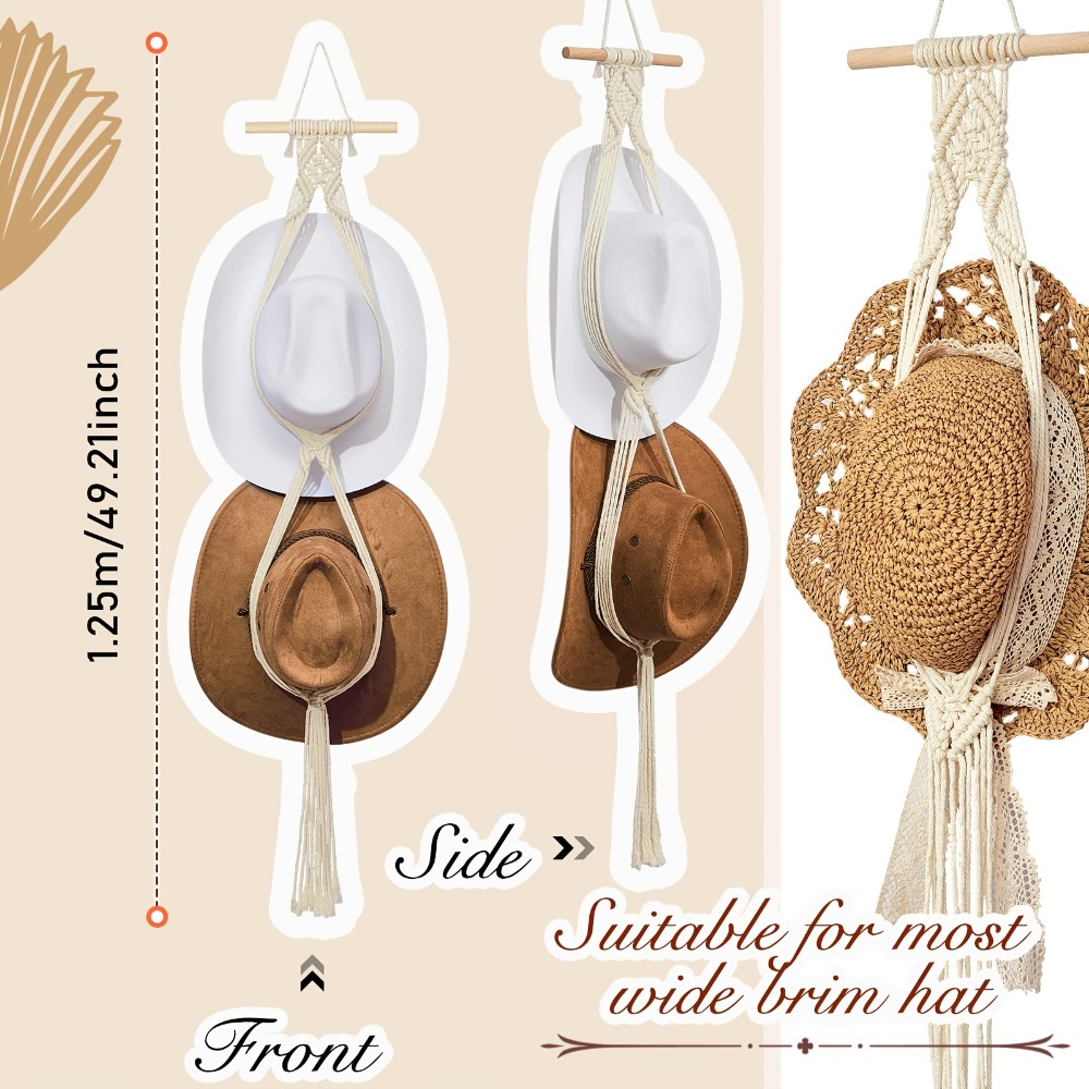 Bohemian Macrame Hat Hanger Ha - Sun Hat Wide Brim review and price