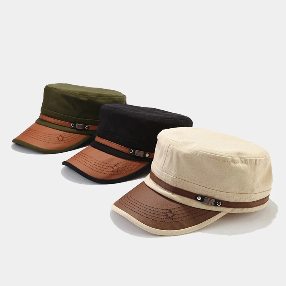 Casual Cadet Hat Man Flat Top  - Dad Hat Cotton review and price