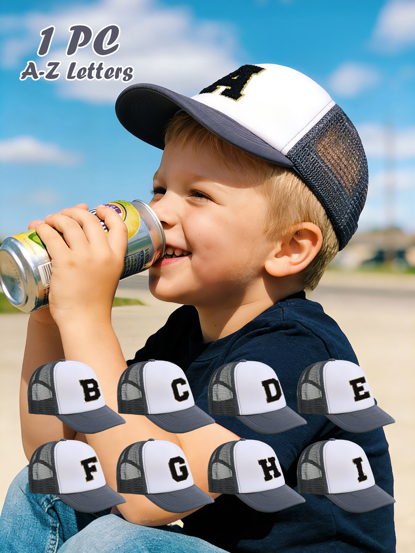 1pc Gray Hat With 26-Letter Pa - Visor Sun Hat review and price