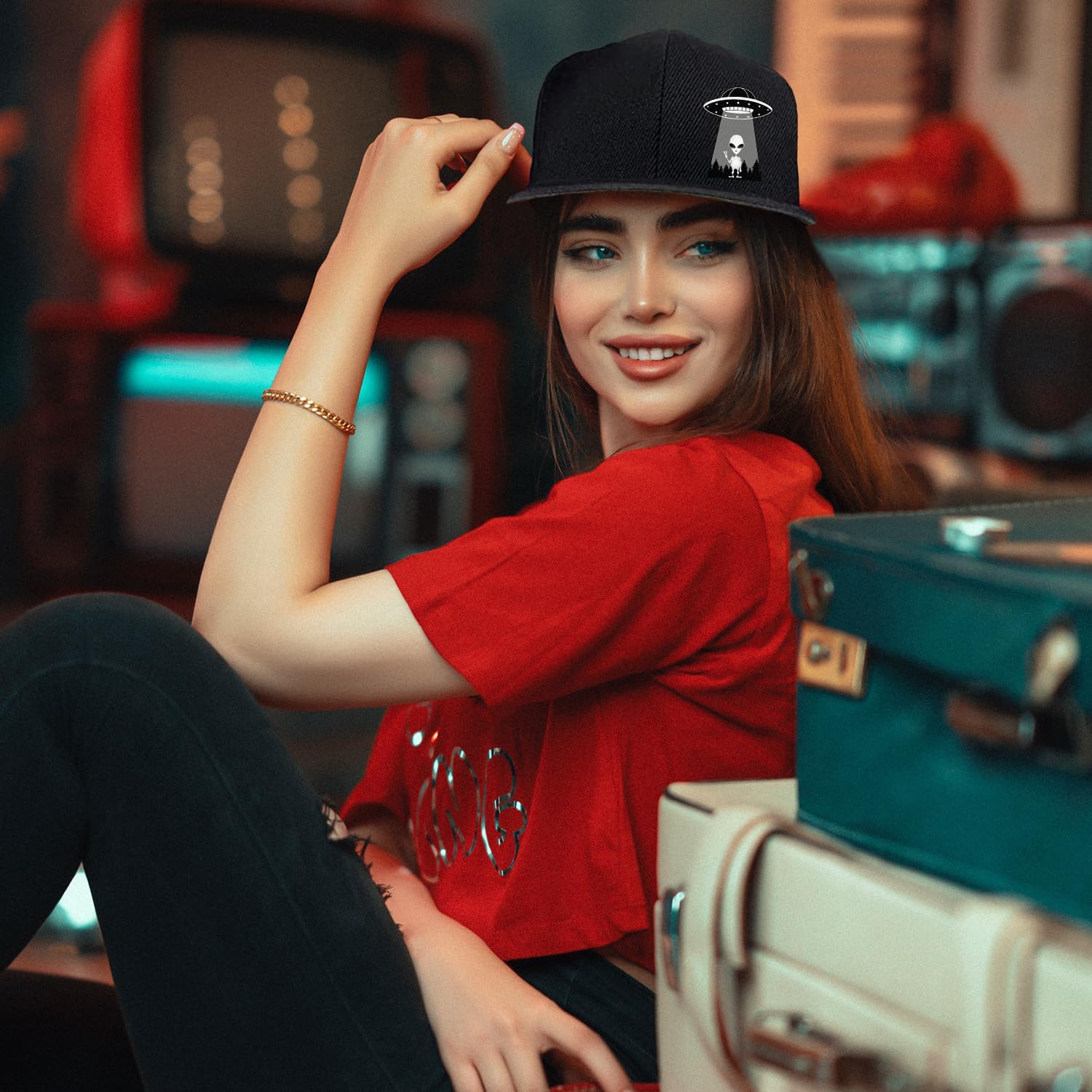 Ufo Aliens Snapback Hats for M - Snapback Hat Flat review and price