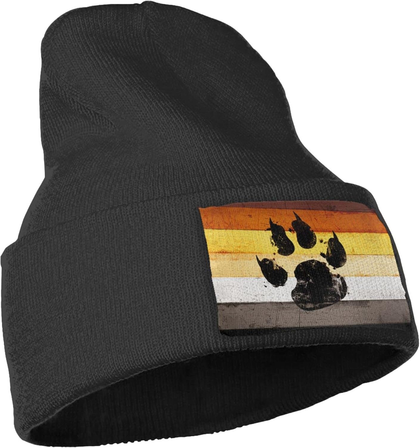 Gay Flag Bear paw LGBT Knit Be - Beanie Cuffed Knit review and price